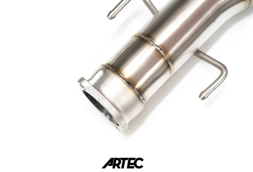 Artec 3.5" SS Cast Front Pipe for 4G63-DUMP-VBAND 3.5" V-Band Turbo Outlet 02 Housing Evo 7 8 9 4G63T